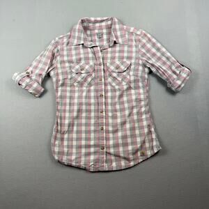 Carhartt Plaid Utility Shirt Women Size XS 0/2